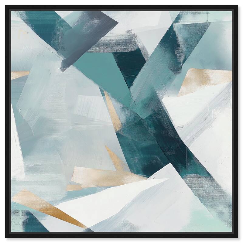 Cerulean Shard Canvas by Art Remedy - 30" x 30" - Black