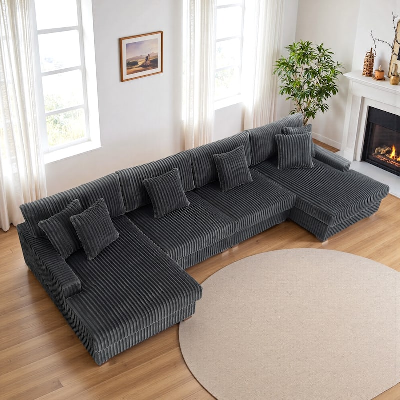 Anne 150" W Oversized Upholstered Modular Sectional Sofa
