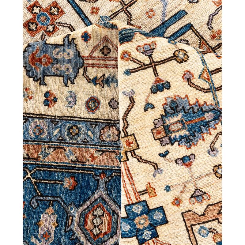 Serapi One-of-a-Kind Hand-Knotted Area Rug - Ivory - 9' 0" x 11' 10"