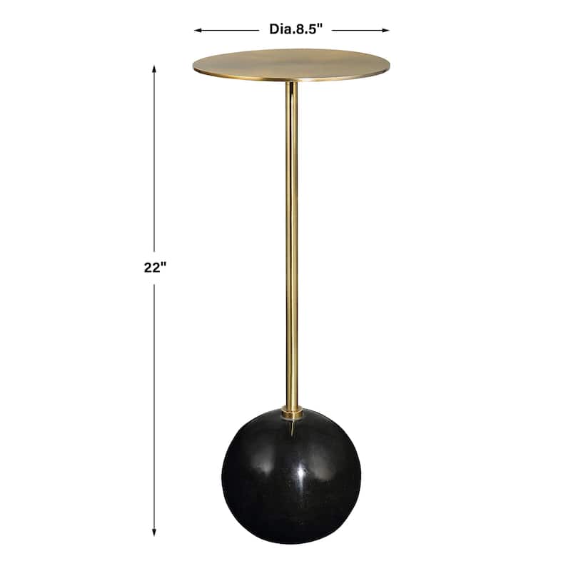 Uttermost Gimlet Brass Drink Table - 9"W x 22"H x 9"D