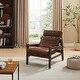 preview thumbnail 1 of 14, Art Leon Genuine Leather and Ash Wood Lounge Chair Cognac