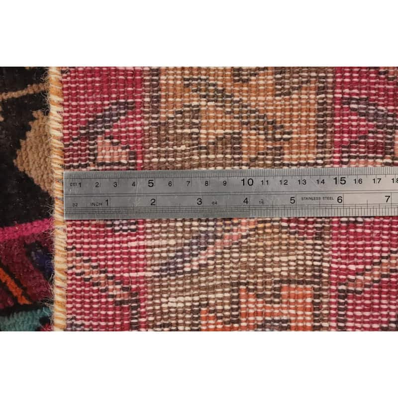 Hand Knotted Oriental 100% Wool Carpet Traditional Tribal Pink Ardebil Runner Rug - 9' 8'' X 3' 6''