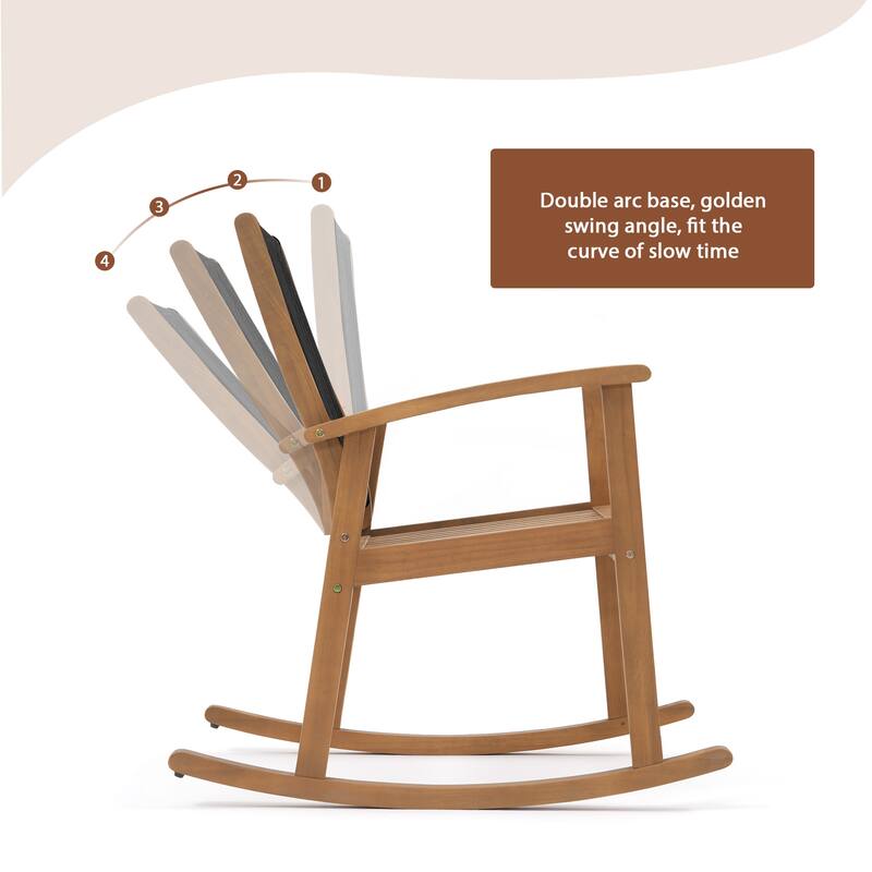 Outdoor Acacia Wood Rocking Chair Set with Side Table