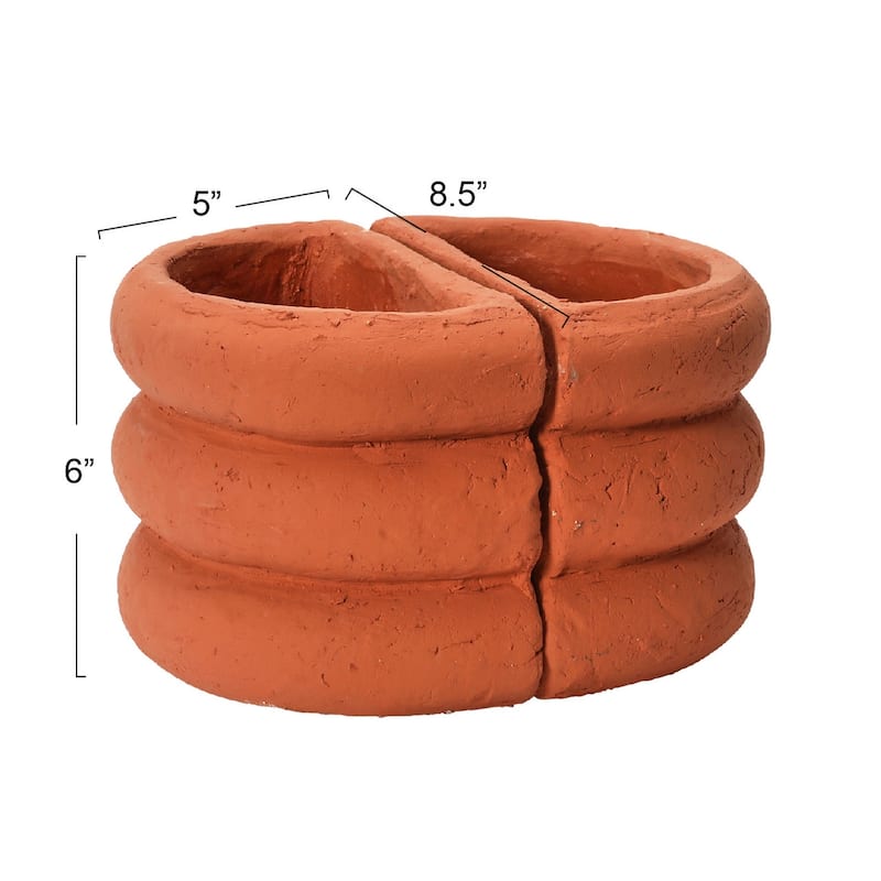 Terracotta Vase Bookends - 10.8"L x 8.5"W x 6.0"H