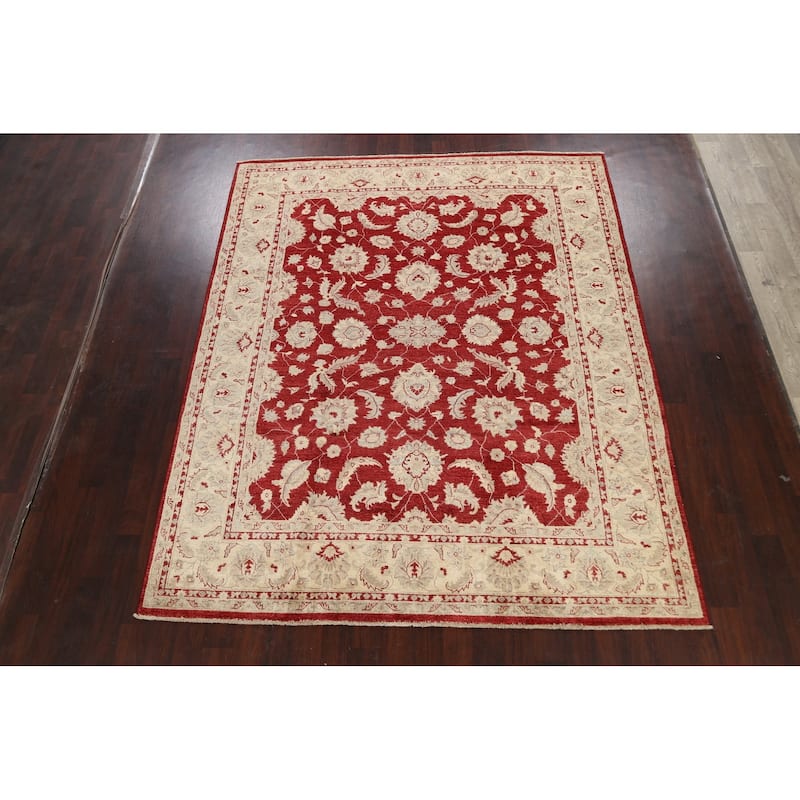 Traditional Floral Peshawar Oriental Wool Area Rug Hand-knotted Carpet - 8'0" x 9'10"