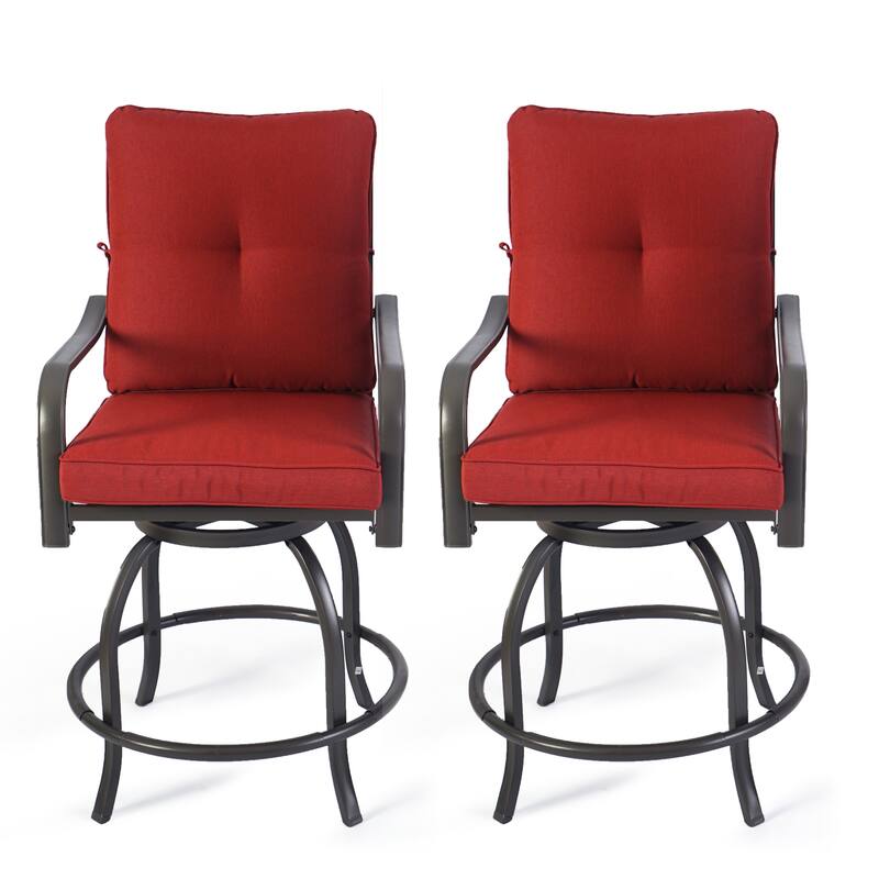 Kozyard Isabella High Swivel Bar Stools/Chair Set - Red