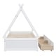 preview thumbnail 5 of 11, White Twin Size Wood House Platform Bed with Two Drawers
