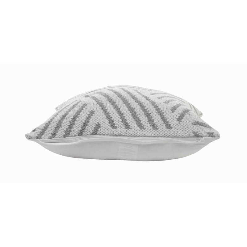 Sevita Gray and White Geometric Striped Throw Pillow