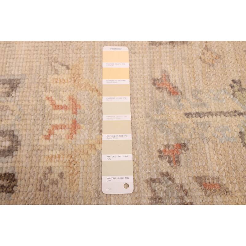 ECARPETGALLERY Hand-knotted Kavya Oushak Light Khaki Wool Rug - 5'11 x 8'11