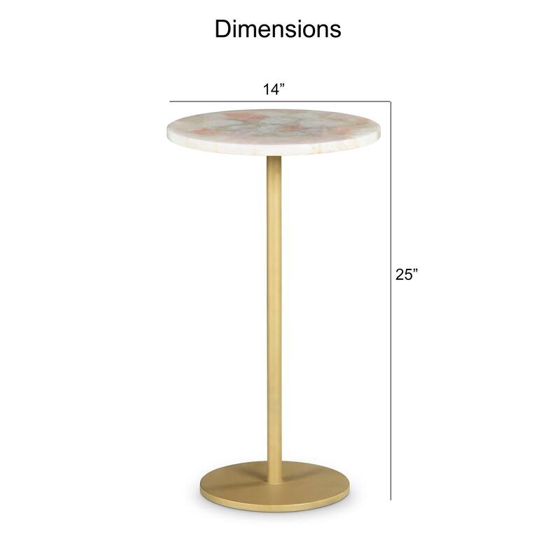 Steve Silver Redu Rose Quartz Top Chairside Table