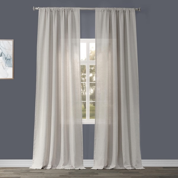 Exclusive Fabrics Signature French Linen Curtain Panel. Opens flyout.