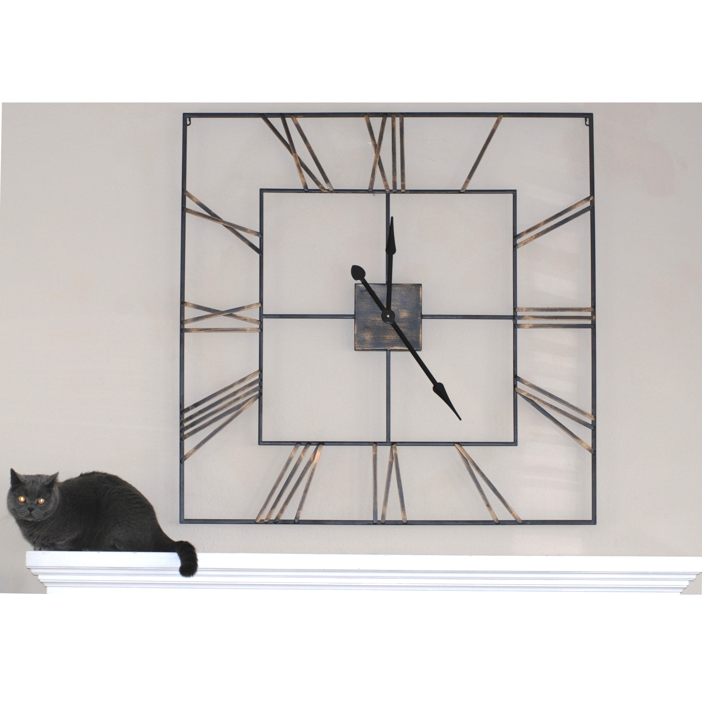 Oversized Mirage Square Metal Wall Clock 42