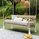 preview thumbnail 1 of 13, Cambridge Casual Renley Wood Outdoor Porch Swing Daybed with Cushion Lime Wash/Oyster Cushion