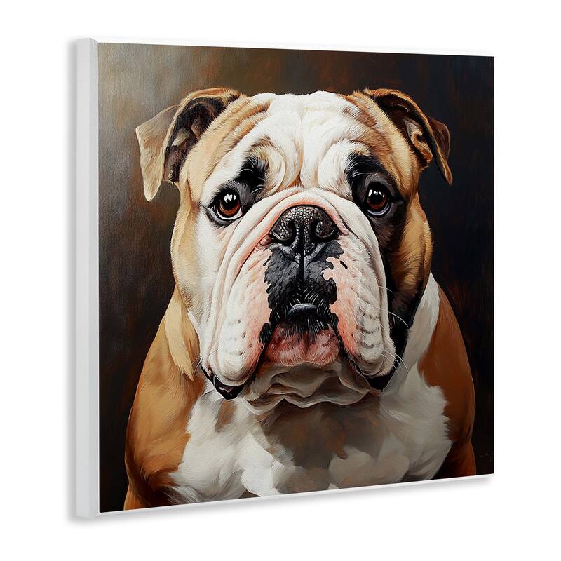 Stupell Stoic Bulldog Portrait Wall Plaque Art Design By Tom Crehan