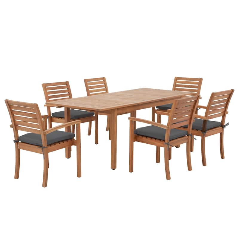 7 Pieces Outdoor ACACIA Wood Dining Set