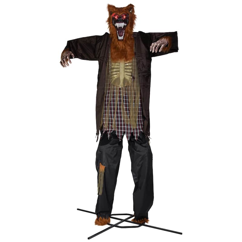 Huge Lighted and Animated Talking Werewolf Commercial Outdoor Halloween Decoration - 12'