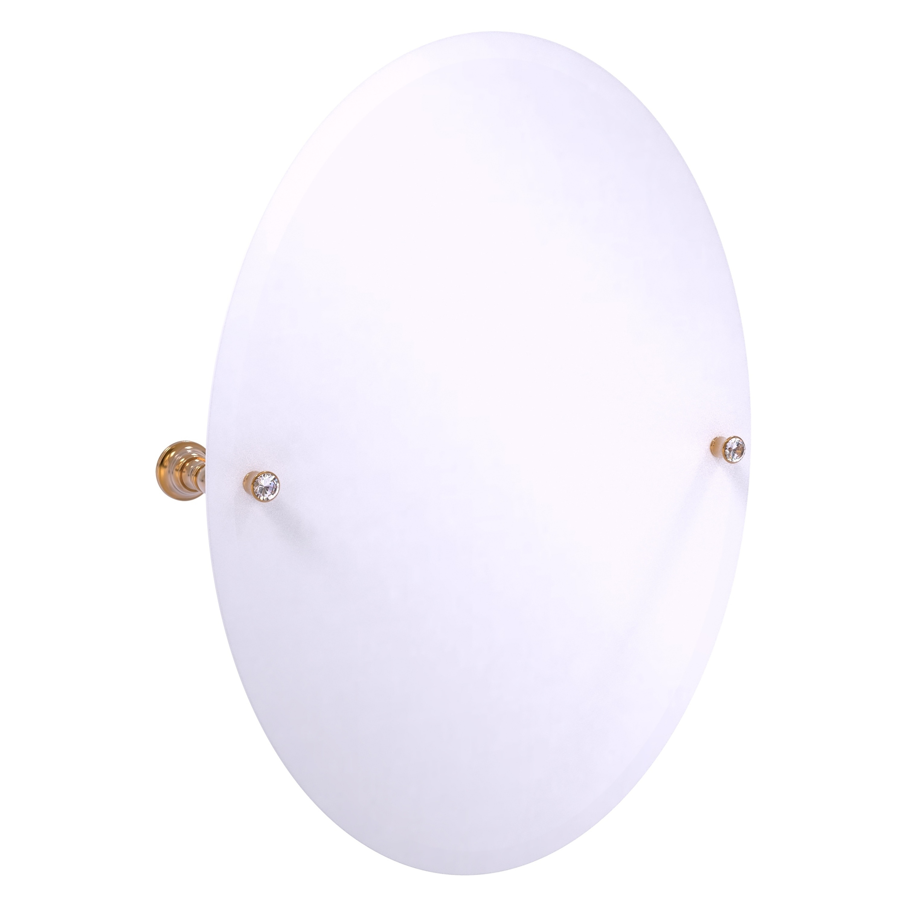 Allied Brass Carolina Crystal Collection Frameless Oval Tilt Mirror with Beveled Edge