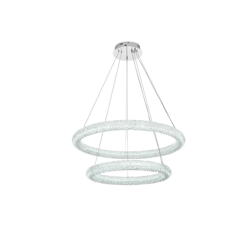 Elegant Lighting 3800G32 Bowen 32" Wide LED Crystal Ring Chandelier -