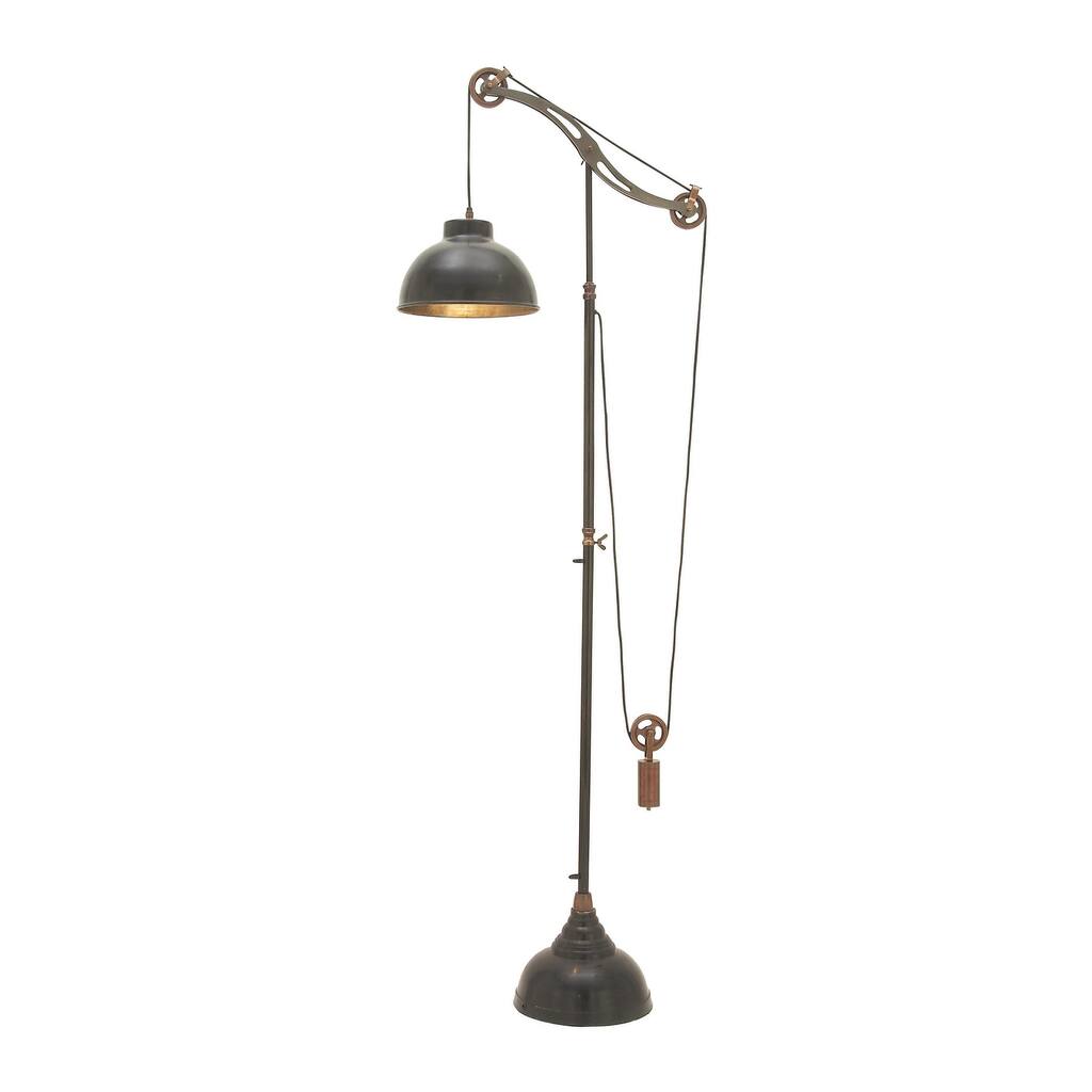 Aluminum Metal Pulley Room Floor Lamp - Black - Roche River Decor