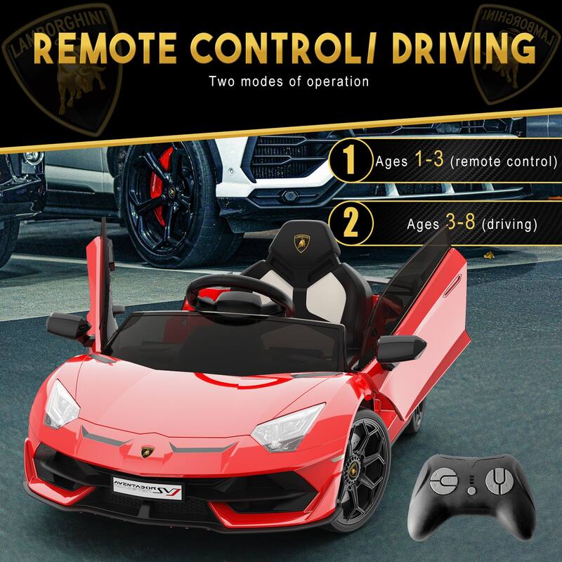 Ride On Car for Kids 12V Lamborghini Licensed Sports Car with Control