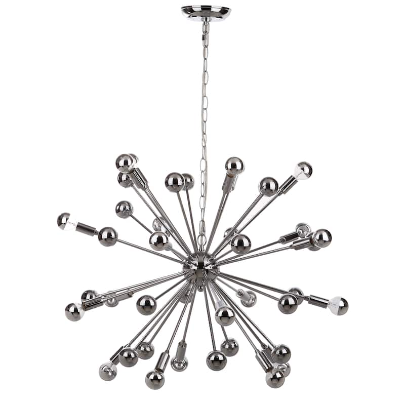SAFAVIEH Lighting Shireen Starburst Sputnik 20-Light Chrome Chandelier - 31"x31"x22-94"