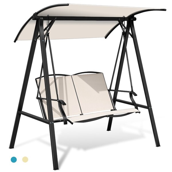 Outdoor swinging 2025 loveseat