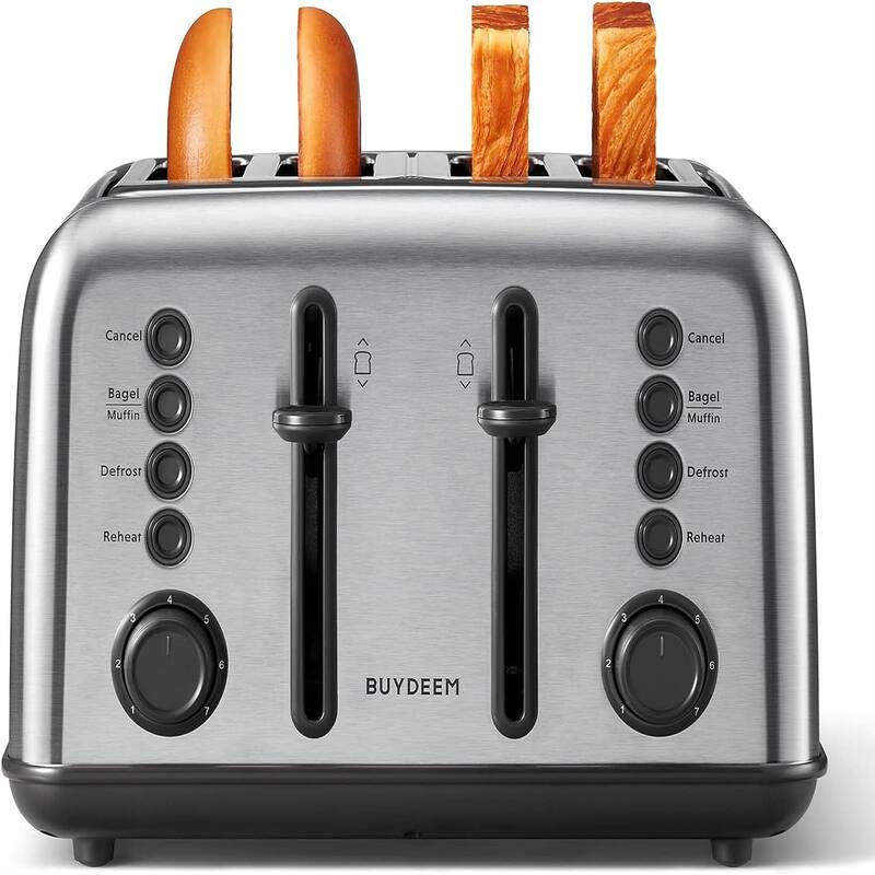 BUYDEEM DT640 4Slice Toaster, Bagel and Muffin Function, Removal Crumb