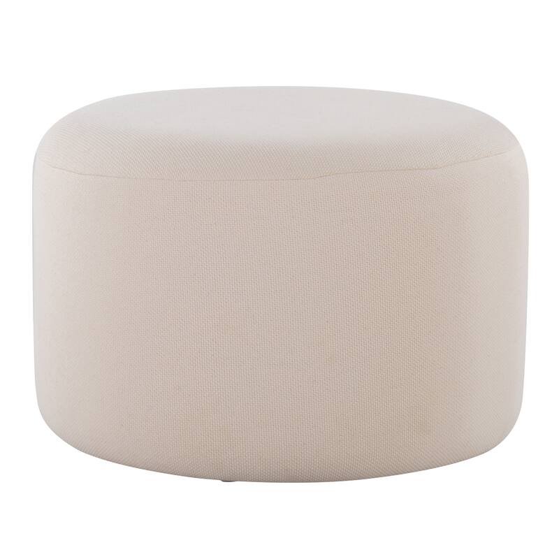 The Curated Nomad Alayna 25" Round Pouf - Beige