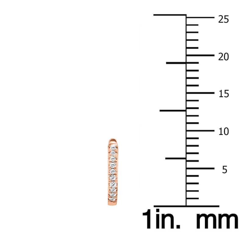 Marquee 1/10 Carat TW Small Diamond Huggie Hoop Earrings in 10K Rose Gold