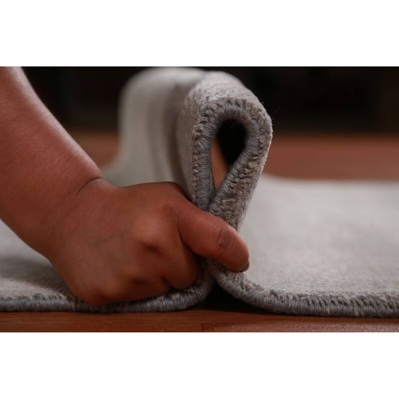 Hand Knotted Oriental 100% Wool Carpet Modern Solid Greys & Charcoal Gabbeh Runner Rug - 10' 1'' X 3' 0''