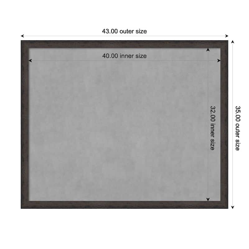 Amanti Art Dappled Black Brown Narrow Framed Magnetic Board - Board Size 40x32
