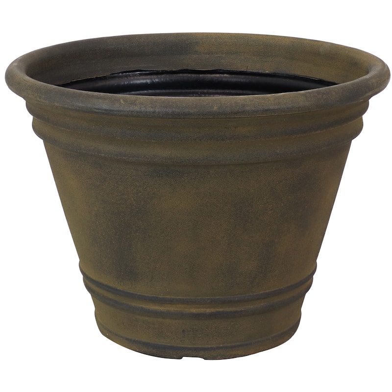 Sunnydaze Franklin Unbreakable Polyresin Flower Pot Planter - Sable -20"- Single