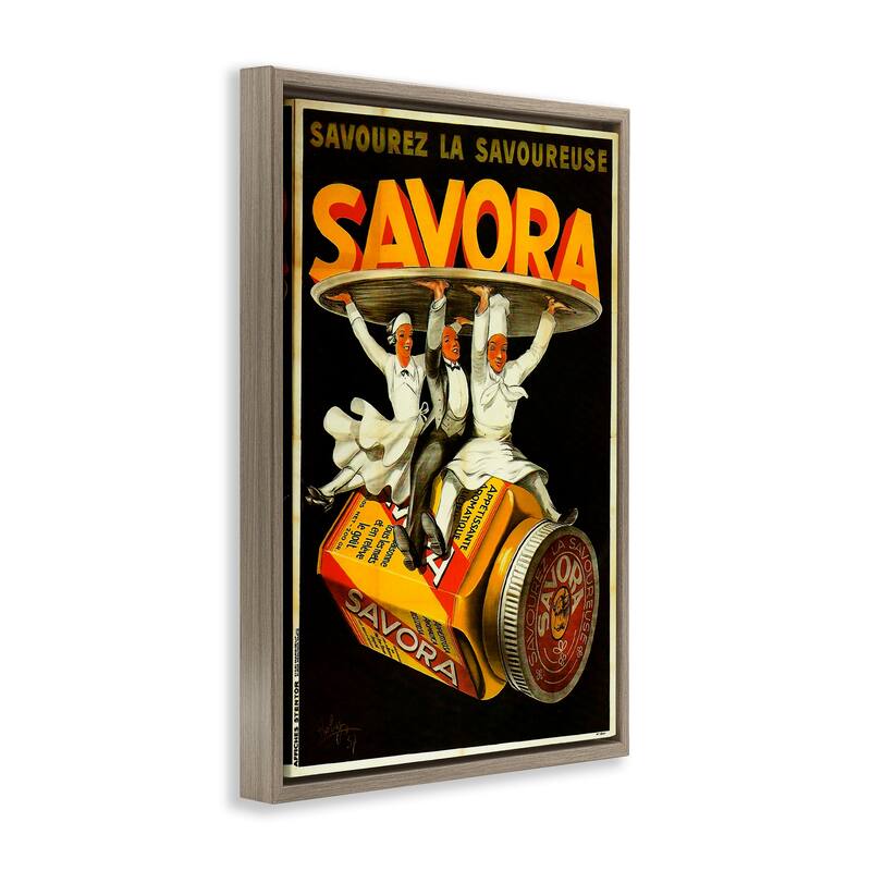 Stupell Savora Kitchen Advertisement Framed Floater Canvas Wall Art Design By Marcus Jules
