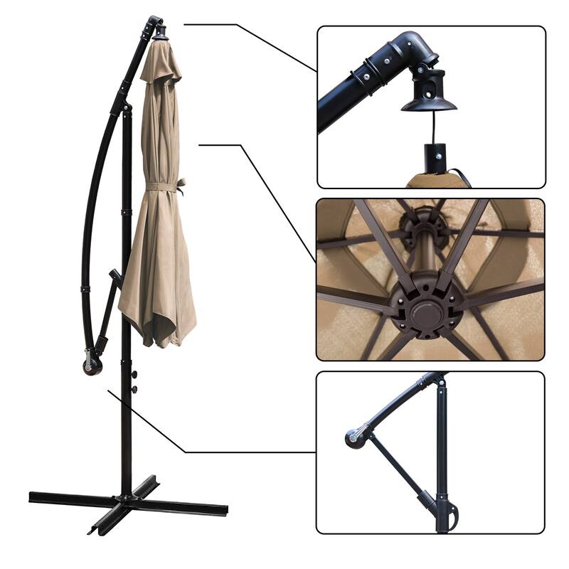 Maypex 10 Feet Cantilever Patio Umbrella, Offset Outdoor Umbrella