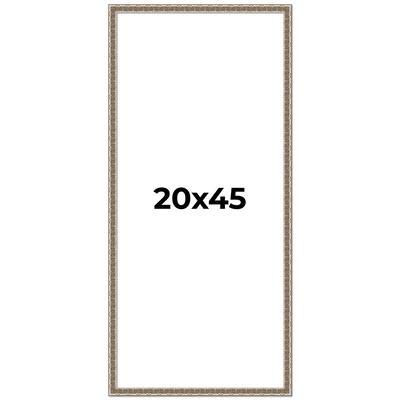 20x45 Frame Silver Versailles Ornate Solid Wood Picture Frame | 1 Inch
