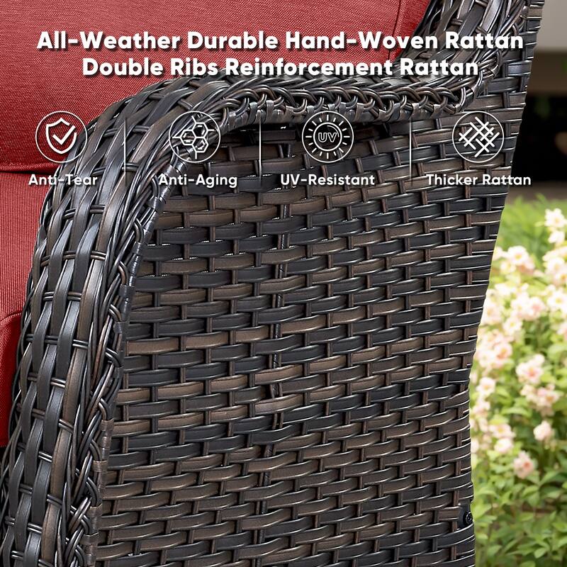 Outdoor Swivel Chairs Patio Rocker Glider Chairs with Coffee Table