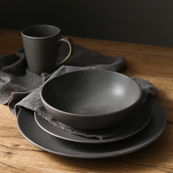 Stone Lain Grao Rustic Dinnerware Set Each Piece Unique - Bed Bath