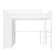 preview thumbnail 4 of 9, Off White Queen Loft Bed with Built-in Wardrobe, Desk, and Storage Shelves, Space-Saving Design