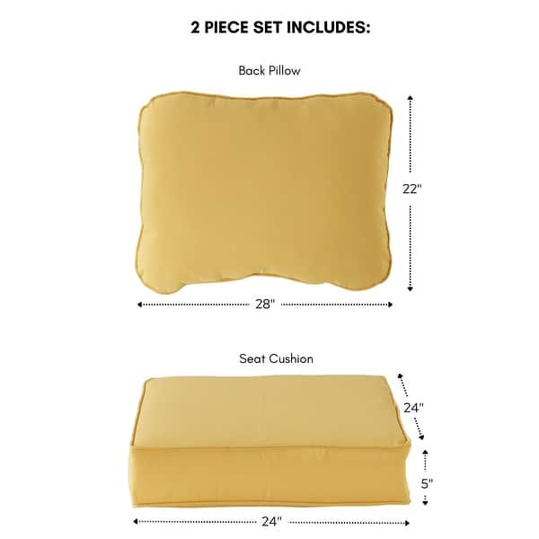Solid Sunbeam 2Piece Deep Seat Outdoor Cushion Set (Cushions Only