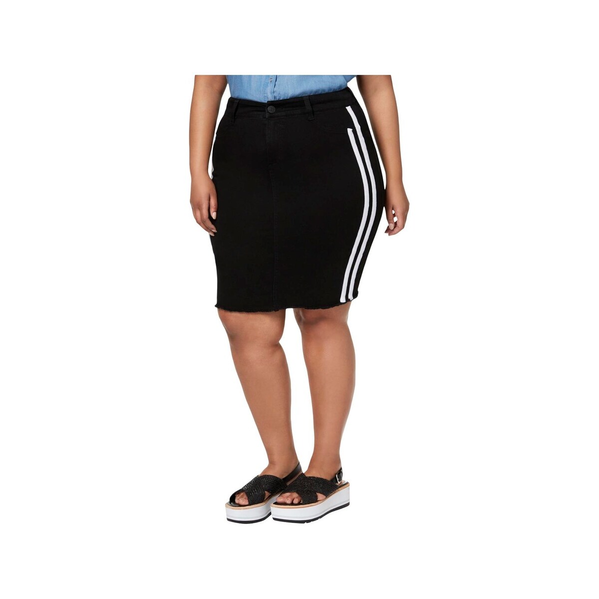 celebrity pink denim skirt