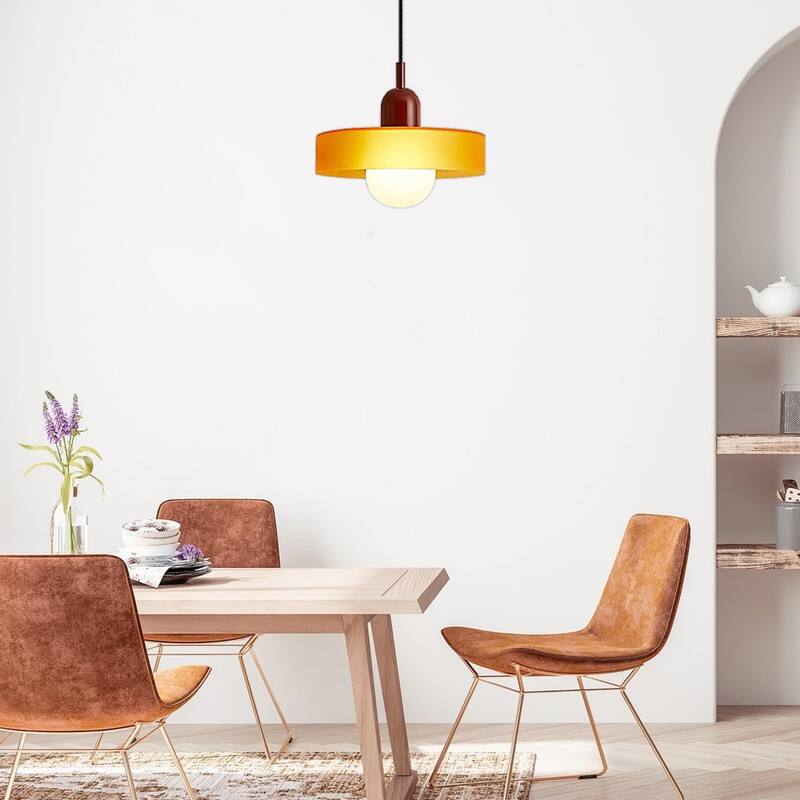 Modern hanging light orange&wine kitchen island light glass pendant light - N/A