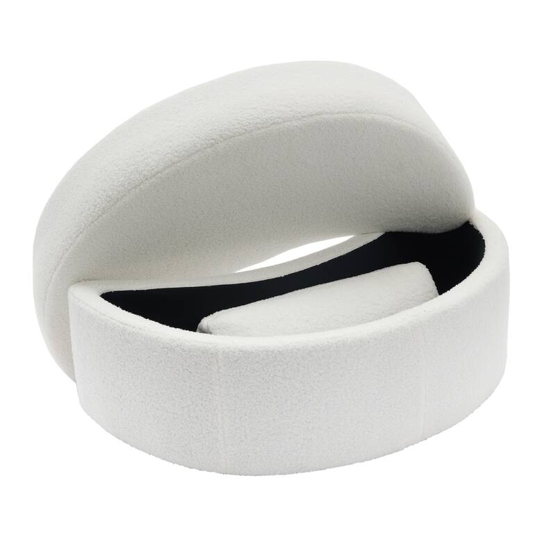 Chenille Half Moon Storage Ottoman(Set of 2)