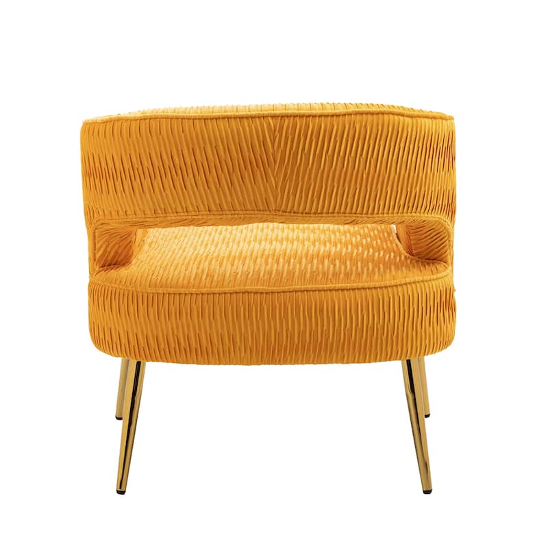 Contemporary Upholstered Ruffle Accent Chair