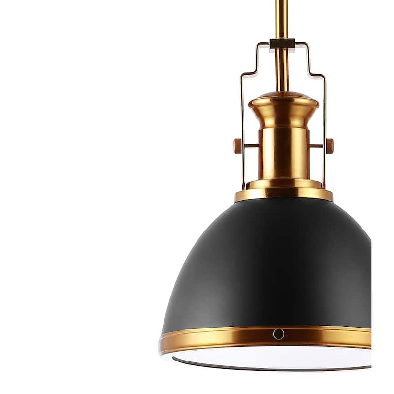 Deere Adjustable Iron/Glass Vintage LED Dome Pendant, by JONATHAN Y