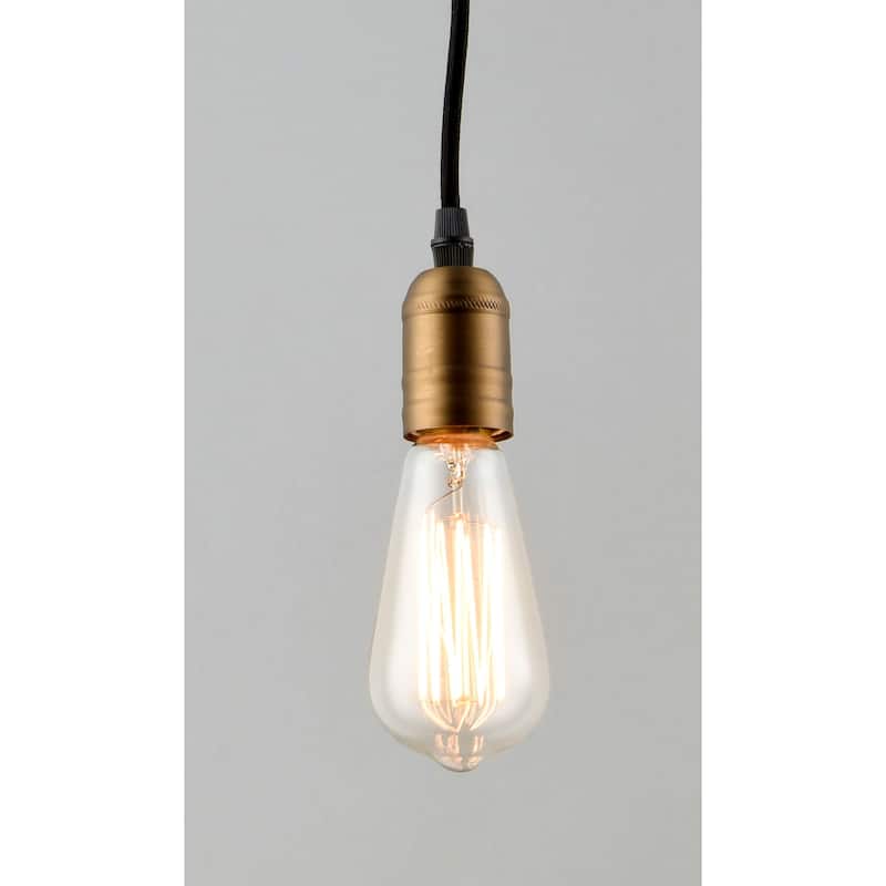 Maxim Early Single Light Exposed Bulb Pendant with Black Fabric Cord