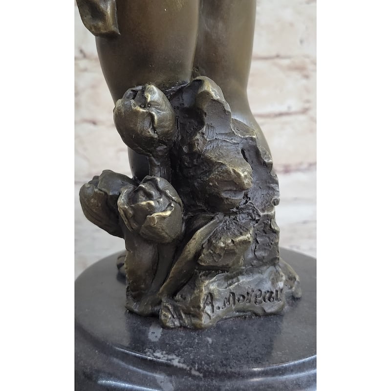 Handmade French Cherub Bronze With Wings Art Nouveau Lost Wax Figurine Figure