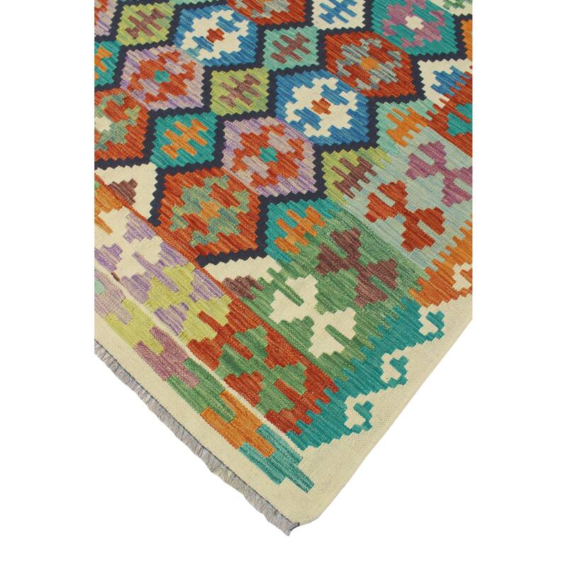Flatweave Wakler Red/Ivory Rug - 5'7" x 7'11"