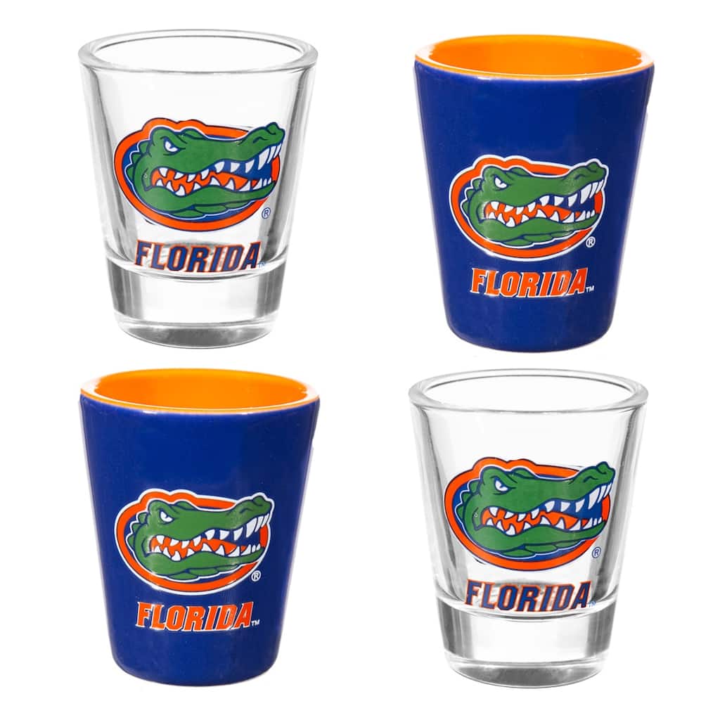 4-Piece Ceramic and Glass 2 oz. Shot Glass Set, University of Florida