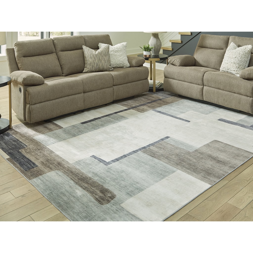 Signature Design by Ashley Larkport Beige/Brown Washable Area Rug