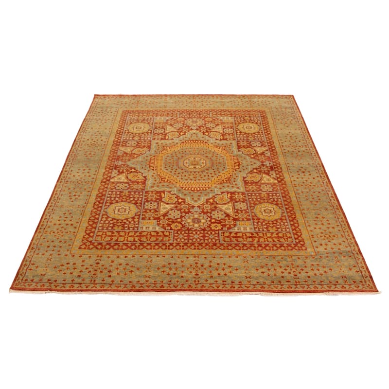 ECARPETGALLERY Hand-knotted Mamluk Dark Copper Wool Rug - 7'9 x 9'5